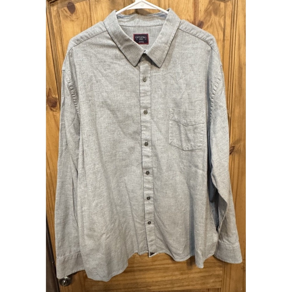 UNTUCKit Men's Shirt XXXLC 3X Classic Fit Gray Long Sleeve Button‎ Down
